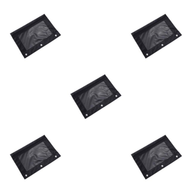Dalazy Practical Office Supplies Stylish Zippered Document Pouch Storing Files Black 5Set
