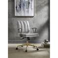 thumbnail image 5 of Scranton & Co Chaise en Cuir Pleine Fleur Blanc Vintage et Chrome, 5 of 5
