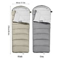 thumbnail image 3 of Versatile Double Hooded Camping Sleeping Bag - Machine Washable, Water-Resistant, 4-Season Travel Companion for Couples - Grey, 1.5KG, Compact Design for Outdoor Adventures, 3 of 7