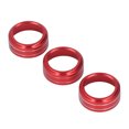 thumbnail image 3 of Réglage de l'Anneau de Bouton de Commutateur AC, Anneau de Commutateur de Climatiseur couleurFast Robuste Résistant à l'Abrasion Rouge 3 Pcs pour Voiture, 3 of 8