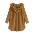thumbnail image 5 of Kcodviy Women's Solid Color Casual Plus Size Lightweight Fleece Jacket Zipper Hooded Long Coat Oversized Fleece Jacket, 5 of 5