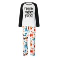 thumbnail image 2 of Halloween Pajamas Matching Sleepwear Classic Letter Print Long Sleeve Raglan Tops + Pants Set, 2 of 6