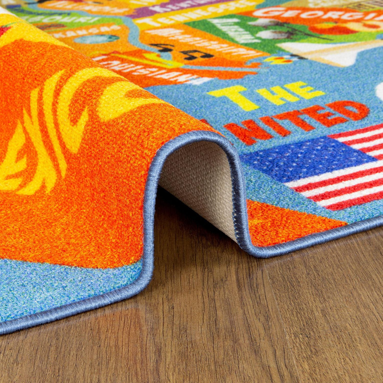 KC Cubs collection de récréation USA États-Unis carte tapis de zone d'apprentissage éducatif et de jeu tapis de tapis pour enfants et enfants chambres et salle de jeux