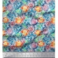 thumbnail image 1 of Soimoi Rayon Fabric Flower Watercolor Printed Fabric 1 Yard 56 Inch Wide, 1 of 1