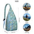 thumbnail image 2 of Cute Cartoon Shark Sling Backpack - Playful Underwater Shark Pattern, Lightweight & Durable (Marine Life Lover Gift), 2 of 4