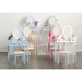 thumbnail image 5 of Roundhill Furniture Moniys Wood Moniya Makeup Vanity Table and Stool Set, Purple, 5 of 5