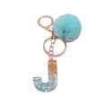 thumbnail image 2 of Letter Pendant Plush Ball Key Chain Resin Sequin Buckle Keyring Holder Charm Decoration, 2 of 8