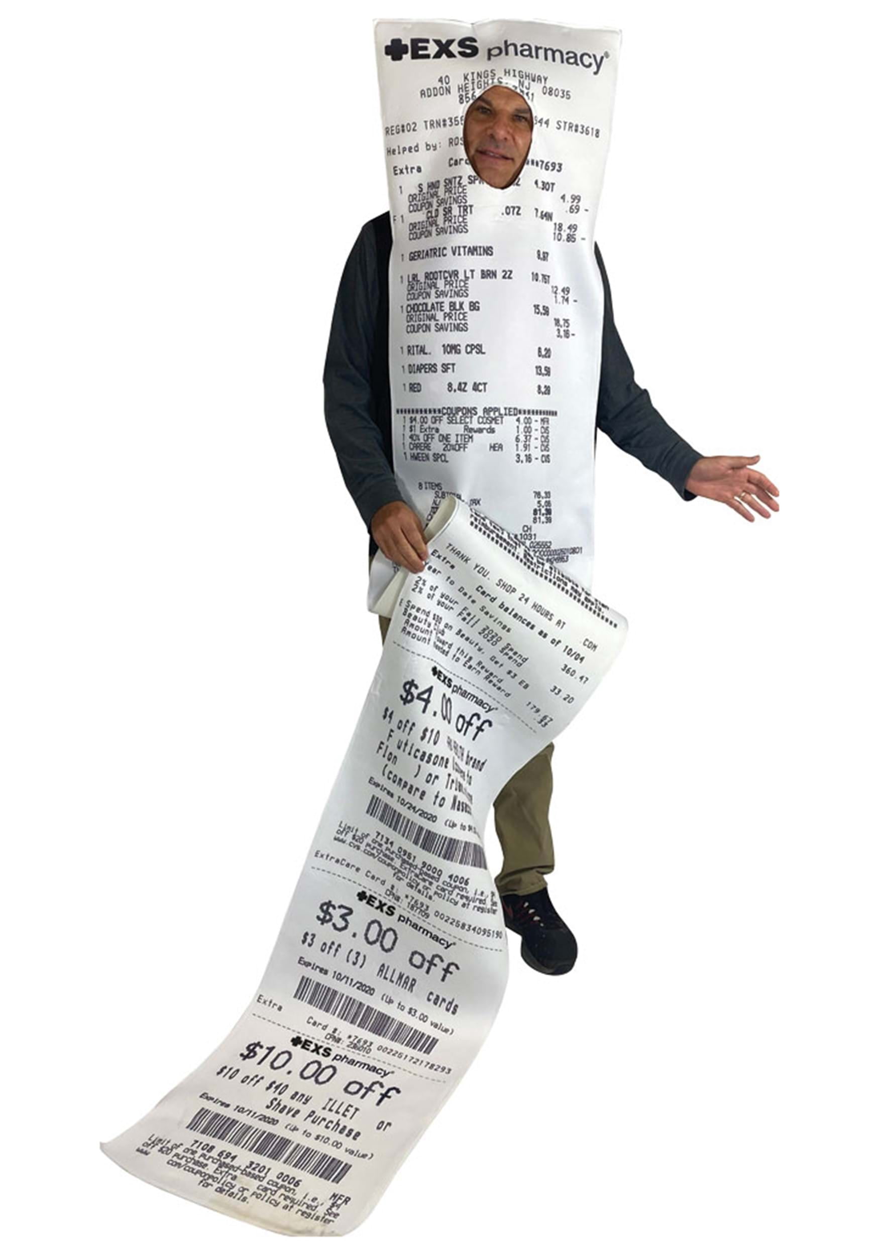 Costume de Reçu de Pharmacie Long EXS-ively pour Adultes