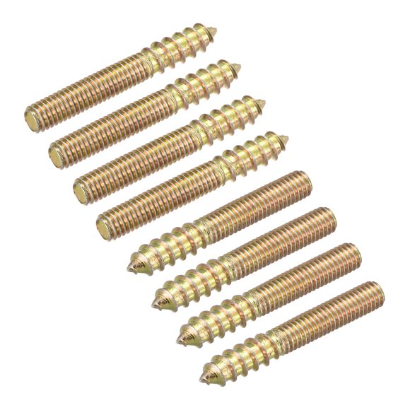 Unique Bargains M6x40mm Hanger Bolts, 8 Pack Double Ended Thread Dowel Screws for Wood Furniture