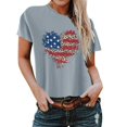 thumbnail image 1 of Birdeem T-Shirt pour Femmes d'Été Décontracté Ample Imprimé Fête de l'Indépendance à Col Rond à Manches Courtes, 1 of 1