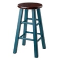 thumbnail image 1 of Ivy 24" Counter Stool Rustic Teal w/ Walnut Seat, 1 of 6