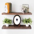 thumbnail image 1 of Willow & Grace Tom 24 Inch Floating Wood Shelves, Dark Walnut (6 Pack), 1 of 8