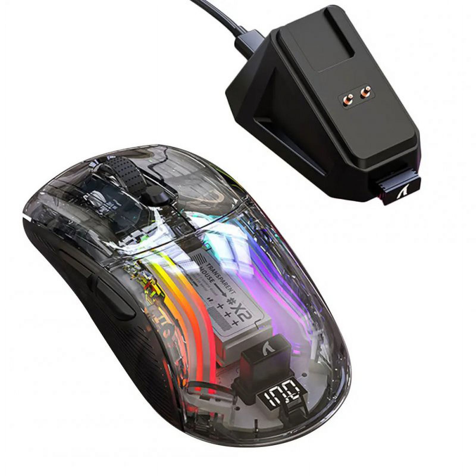 X2 Pro Wireless Mouse Mini Portable High Precision Mouse Adjustable Dpi 2.4ghz Rgb Lighting Gaming Mouse Black