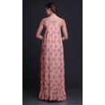 thumbnail image 3 of Bimba Robe de Nuit Imprimée Rose Saumon Oiseau Baies Rouges et Bulbul pour Femmes Nuisette à Bretelles Spaghetti Robe Maxi Vêtement de Nuit XXX-Large, 3 of 5