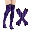 thumbnail image 1 of Bas Rayés pour Femmes Gants Hauts Chaussettes Chaussettes d'Halloween Chaussettes, 1 of 3