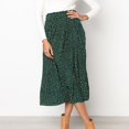 thumbnail image 5 of Jupes pour Femmes Mode Jupe Longue Imprimée Léopard Floral Poche Pressée Plissée Style Vêtements pour Femmes Jaune TG, 5 of 5