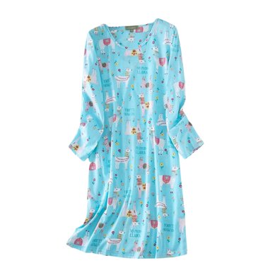 Kelon Chemises de Nuit et T-Shirts de Nuit pour Femmes en Solde Chemise de Nuit en Polyester pour Femmes Chemises de Nuit à Manches Longues pour Femmes Chemises de Sommeil Robe de Pyjama Mignonne Tenue de Nuit Décontractée Chemises de Nuit Imprimées Robe T-Shirt