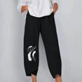 thumbnail image 2 of Birdeem Womens Loose Print Solid Color Pocket Loose Pants, 2 of 4