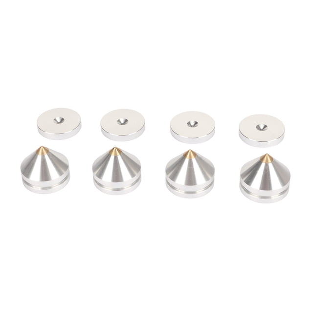 Support d'Isolation pour Pointes de Haut-Parleurs 4 Pcs, Coussinets de Pointes de Haut-Parleur en Alliage d'Aluminium avec Bille en Acier, Composants Réduisant le Saut, pour Plateau Tournant, Caisson de Basses, Amplis de Haut-Parleur