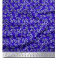 thumbnail image 1 of Soimoi Blue Rayon Fabric Leaf Leaves Print Fabric by Yard 58 Inch Wide, 1 of 3