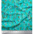 thumbnail image 1 of Soimoi Green polyester Crepe Fabric Floral Love Text Printed Craft Fabric by the Yard 52 Inch Wide, 1 of 5
