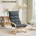 thumbnail image 4 of HOMCOM Modern Armchair, Upholstered Accent Chair with Curved Leg Dark Grey, 4 of 10
