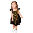 thumbnail image 4 of Robes d'Adolescent Été Papillons Noir Doré Sans Manches Nœud Arrière Robe Princesse Décontractée Jaune 9-10 Ans, 4 of 4