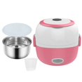 thumbnail image 2 of Mini Rice Cooker Electric Lunch Box Portable Food Warmer 1/2/3 Layers Stainless Steel Container for Home Office School New - Coffee, 2 of 2