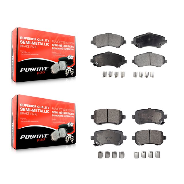 Positive Plus Front Rear Semi-Metallic Brake Pads Kit for Car Dodge Grand Caravan Journey Chrysler Town & Country Volkswagen Routan Ram C/V KPF-100098