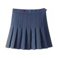 thumbnail image 1 of Jupe de Tennis pour Femmes et Filles Blanche Taille Haute à Carreaux Patineuse Évasée Plissée Mini Robe m Minuit, 1 of 6