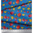 thumbnail image 3 of Soimoi Blue polyester Crepe Fabric Mix Fruit Print Fabric by the Yard 42 Inch Wide, 3 of 3