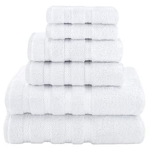 American Soft Linen 6 Ensemble de serviettes en pièces, 2 Serviettes de bain 2 Serviettes à main 2 Vaisselle, 100% Serviettes turques en coton pour salle de bain, ensembles de serviettes blanches