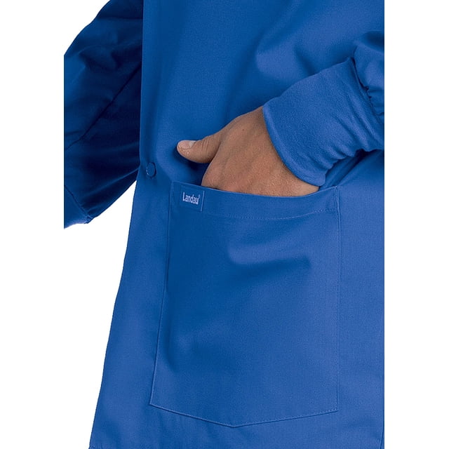 Landau Essentials Vestes de Sarrau à 5 Poches pour Hommes - Coupe Classique et Décontractée, Col Ras du Cou, devant à Boutons-Pression, Sarraus d'Échauffement 7551