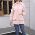 thumbnail image 2 of Sentmoon Winter Jackets for Women Oversized Hooded Neck Long Sleeve Woman Coat Zipper Solid Color Windproof Waterproof Clothes for Women with Pockets Fall and Winter Delightful for Sports, 2 of 9