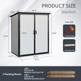 thumbnail image 3 of Remise de Rangement Extérieure 5x3 Pi Armoire en Résine Imperméable avec Portes Verrouillables, 3 of 4
