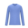 thumbnail image 3 of Mens Knit Shirts Long Sleeve Sweater Solid Color V-Neck Pullover Moisture Sicking Muscle Tops, 3 of 5