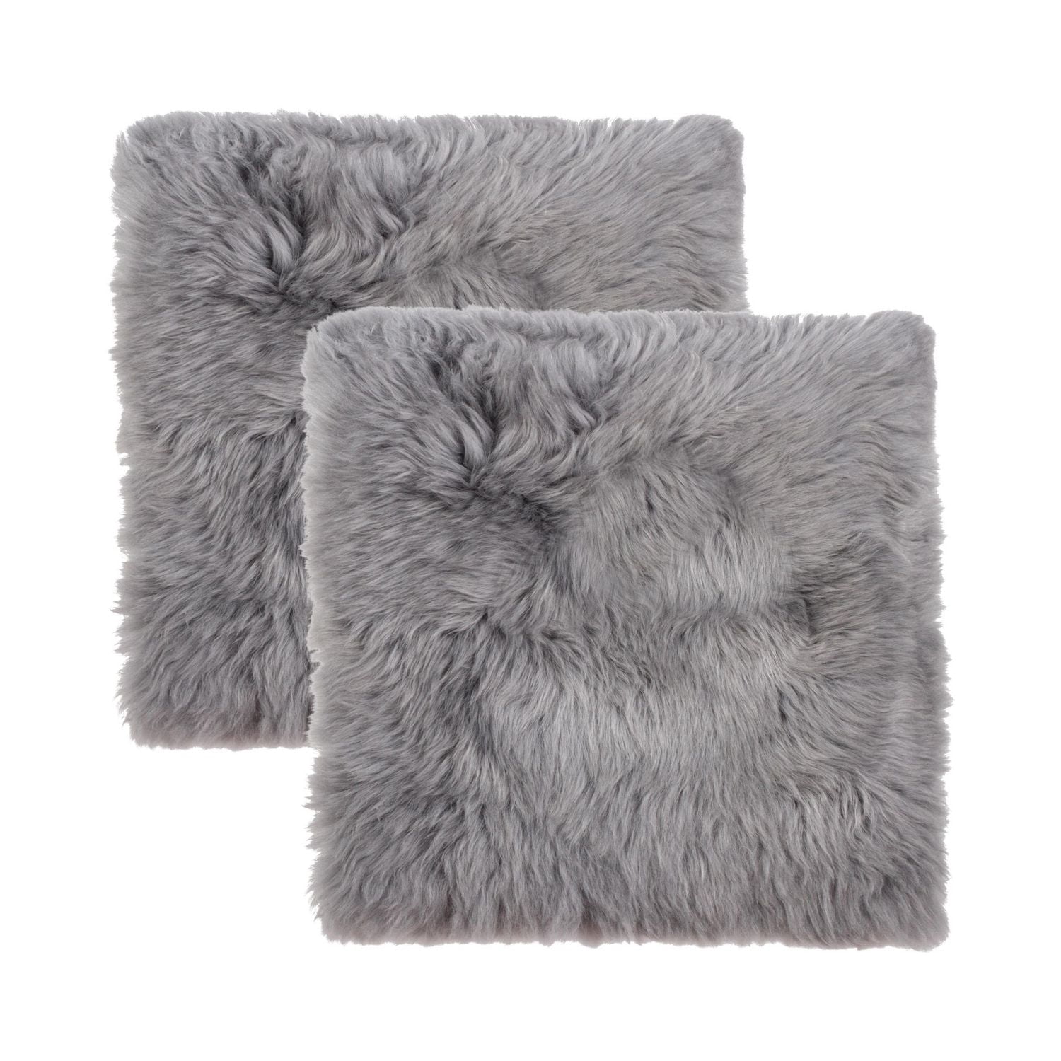 H-Natural 2 pqt Housse de chaise peau de mouton 17"X17