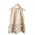 thumbnail image 1 of Qudderr Robes d'Été pour Bébés Filles Robe Décontractée à Volants Robe en Coton Lin pour Tout-Petits 6 Mois - 6 Ans, 1 of 9