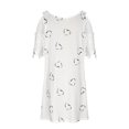 thumbnail image 4 of Cameland Robe Femme Mode Aguichant à Col en V à Manches Courtes Ajourée Imprimée à Épaules Dénudées, 4 of 6