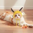 thumbnail image 3 of Hand Woven Pet Hats Handmade Yarn Cute Design Two Sizes Cats Dogs Small Animals Party Costumes Photography Props, 3 of 4