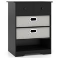thumbnail image 1 of Costway Commode à 4 Tiroirs Moderne Organisateur de Rangement avec Étagères Ouvertes Trousses Anti-Basculement Noir, 1 of 10