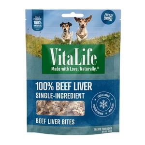 VitaLife Beef Liver Bites, Freeze-Dried Dog Treats 172 g