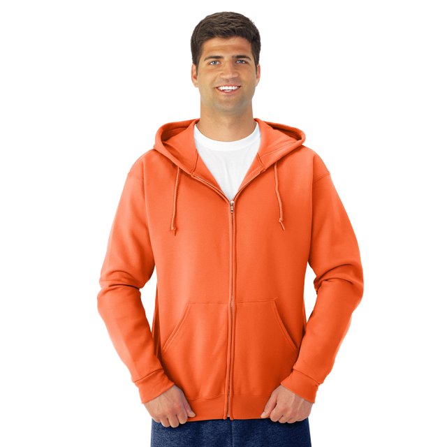 Jerzees Adult NuBlend Full Zip Hooded Sweatshirt, S, Safety Orange