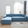 thumbnail image 2 of 2024 Plush Sectional Couch Cover   Stretch L Shape Sofa Covers For Sectional Sofa Set  L Shape Couch Protector Chaise Lounge Covers For Dogs Kids-Gray-1 Seater, 2 of 9