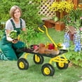 thumbnail image 2 of Outsunny Chariot de Jardin Robuste, Capacité de 330 Lb, Jaune, 2 of 9