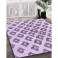 thumbnail image 3 of Ahgly Company Tapis d'Intérieur Ronds Lavables à la Machine, Style Transitionnel, Fleur Violette Violette, Tapis de Zone, 8 Pieds Rond, 3 of 7