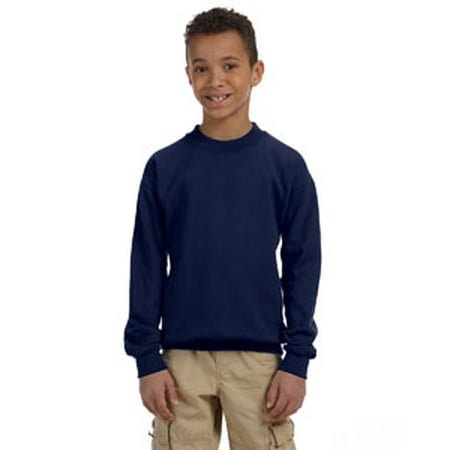 Youth Heavy Blendâ„¢ 13.3 Oz./verge Lin., Molleton 50/50 à Col Ras du Cou - Bleu Marine - G