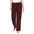 thumbnail image 1 of Xecao Baiser Lèvres Rouges Aguichant pour Pantalon de Pyjama pour Femme avec Taille à Cordon et Poches Latérales Pantalon de Détente Léger pour Dormir - X-Grand, 1 of 6