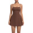 thumbnail image 4 of LOVZFMLL Women's Round Neck Loose Dress Coffee M, 4 of 8