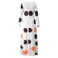thumbnail image 4 of Leutsin Femmes Automne V-Cou Casual Impression en Vrac Confortable Robe à Manches Longues, 4 of 5
